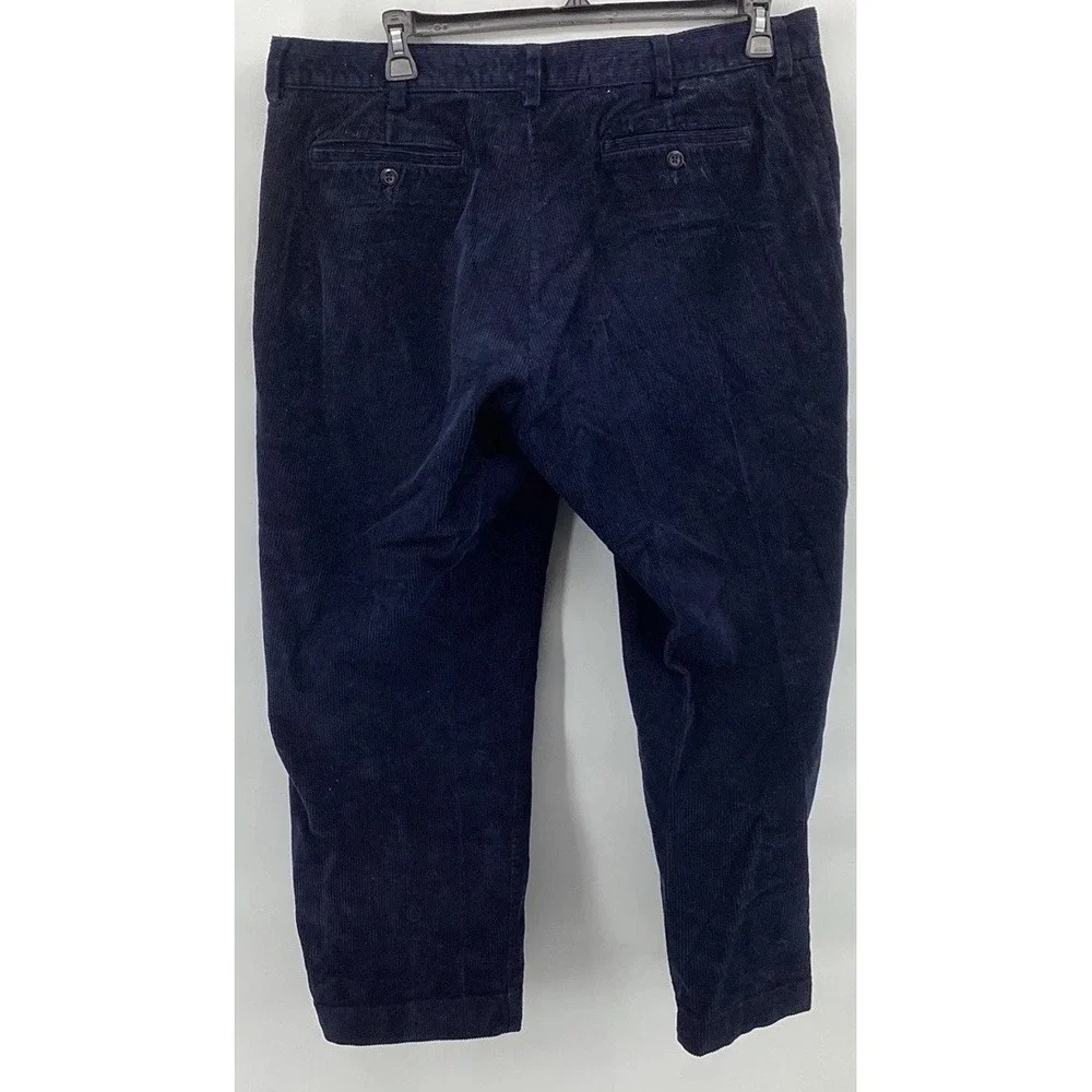 LL Bean Classic Fit Corduroy Pants Navy Blue Men Size 38 Academia Preppy - Picture 2 of 6